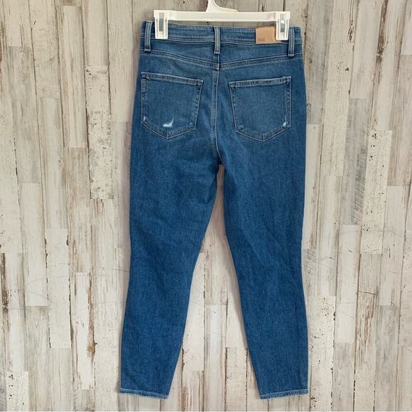 Paige Margot Crop Baazar Destructed Skinny Jeans Distressed - Picture 3 of 6